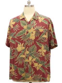 1990's Mens Faded Silk Hawaiian Shirt