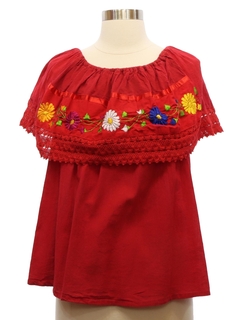 1980's Womens Huipil Style Shirt