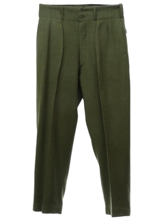 1960's Mens Pleated Heavy Wool Military Pants