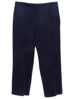 1970's Mens Dark Blue Heavy Wool Navy Style Pants