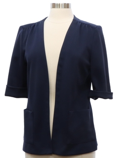 1970's Womens Dark Blue Shirt Jacket