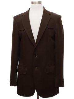 1970's Mens Dark Brown Disco Western Blazer Sport Coat Jacket