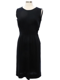 1960's Womens Mod Knit Little Black Dress