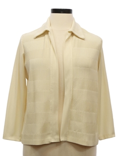 1970's Womens Open Front Knit Shirt Jacket