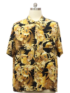 1990's Mens Beer Theme Panama Jack Rayon Hawaiian Shirt