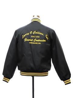 1980's Mens Ball Style Windbreaker Snap Front Work Jacket