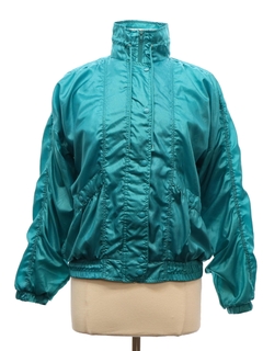 1990's Womens Windbreaker Style Snap Front Jacket
