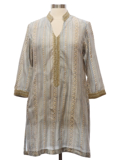 1990's Womens Silk Salwar Kameez Style Tunic Shirt