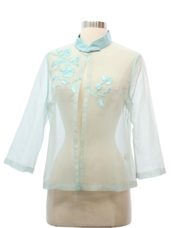 1960's Womens Tsai Mong Hsia Designer Sheer Shirt Jacket
