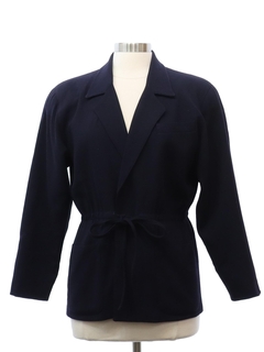 1980's Womens Dark Blue Wool Jacket