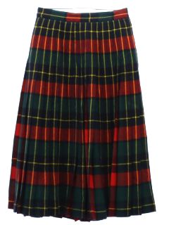 1950's Womens Fab Fifties Reversible Pleated Wool Skirt