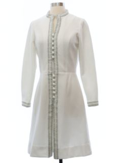1960's Womens Nardis Designer Mod Knit Cocktail Dress