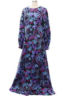 1970's Womens Floral Hippie Maxi Dress