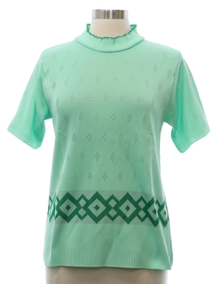 1970's Womens Mod Knit Sweater Shirt