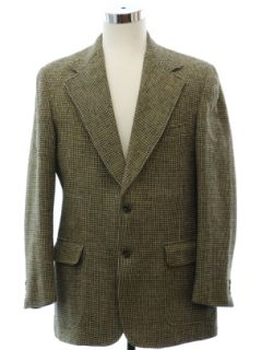 1970's Mens Harris Tweed Wool Blazer Style Sport Coat Jacket