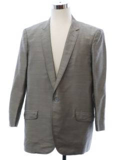 1960's Mens Silk Blend Shantung Mod Blazer Style Sport Coat Jacket