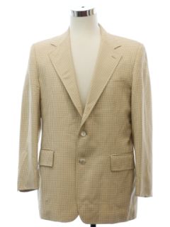 1970's Mens Checkered Disco Blazer Sport Coat Jacket