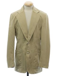 1970's Mens Brushed Cotton Denim Disco Blazer Style Sport Coat Jacket