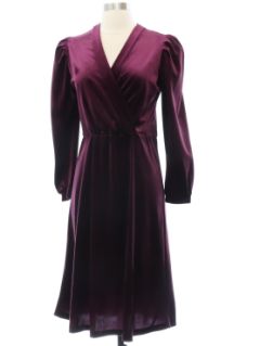 1980's Womens Velveteen Dress