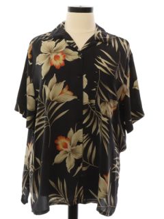1990's Womens Silk Hawaiian Shirt