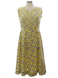 1950's Womens Mod Cotton Day Dress