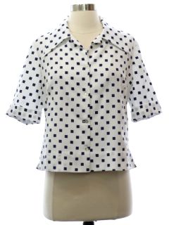 1960's Womens Mod Polka Dot Shirt