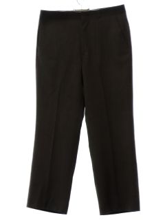 1980's Mens Dark Brown Wool Flat Front Slacks Pants