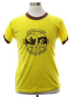 1980's Unisex Zions Camp Mormon Bible Camp Camp Single Stitch T-shirt