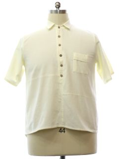 1990's Mens Cotton Linen Blend Sport Shirt
