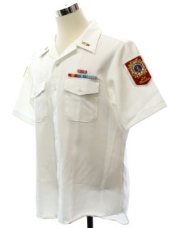 1990's Mens Navy Military Shirt