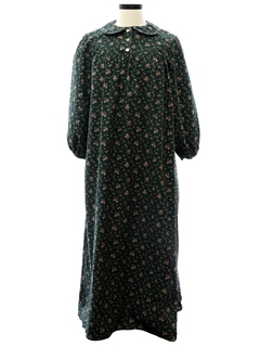 1970's Womens Cotton Hippie Maxi Dress