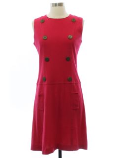 1960's Womens Charles F Berg  Designer Mod Knit Dress