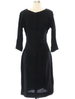 1960's Womens Black Wool Dress