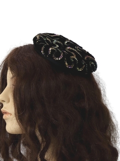 1960's Womens Accessories - Velvet Fascinator Hat