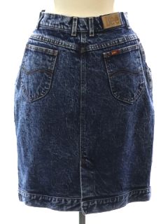 1980's Womens Lee Union Made Totally 80s Acid Washed Denim Skirt