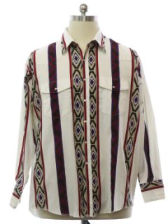 1990's Mens Wrangler Southwestern Style Western Shirt