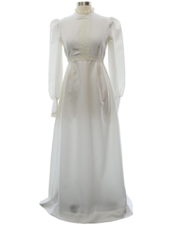 1970's Womens Prairie Style Prom, Cocktail or Wedding Dress