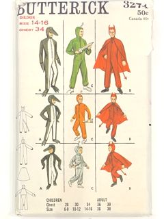 1960's Mens or Boys Costume Sewing Pattern