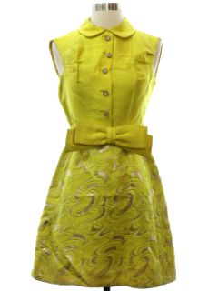 1960's Womens Shannon Rodgers for Jerry Silverman Designer Mod Cocktail Dress