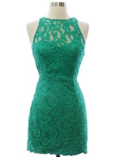 1990's Womens Mini Lace Prom Or Cocktail Dress