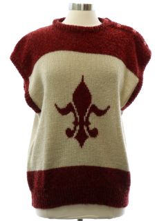 1980's Womens Aran Isle Wool Blend Sweater