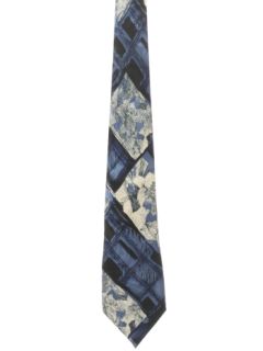 1980's Mens Christian Armand Designer Abstract Geometric Wide Necktie