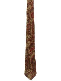 1980's Mens Yves Saint Laurent Designer Woven Silk Wide Necktie