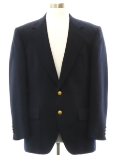 1970's Mens Dark Blue Blazer Sport Coat Jacket
