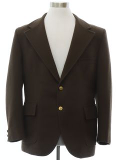 1970's Mens Dark Brown Disco Blazer Style Sport Coat Jacket