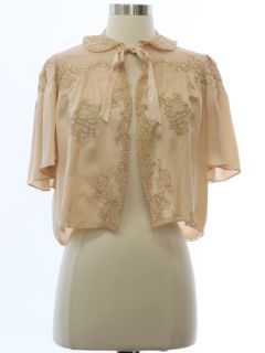 1940's Womens Silk Lingerie Bed Shirt