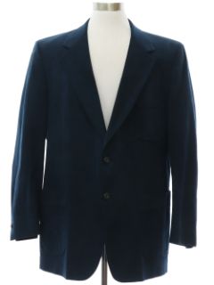 1970's Mens Dark Blue Ultra-Suede Blazer Sport Coat Jacket