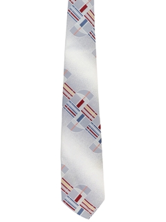 1970's Mens Abstract Geometric Wide Disco Necktie