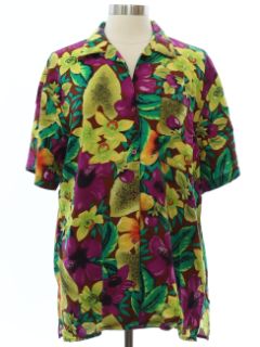 1980's Womens Rayon Hawaiian Shirt