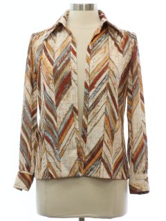 1970's Womens Print Disco Style Shirt Jacket